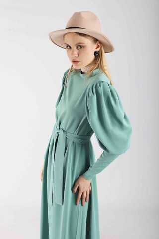 Balloon Sleeve Dress Mint - 4