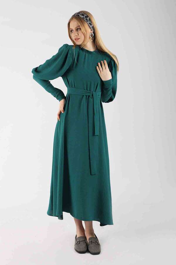 Balloon Sleeve Dress Oil - 1