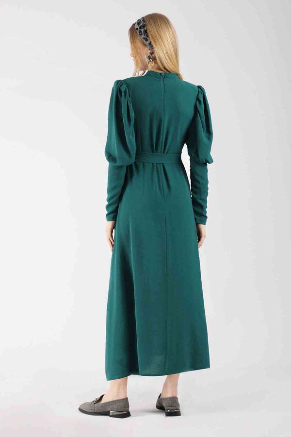 Balloon Sleeve Dress Oil - 5