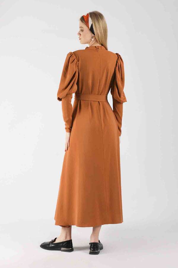Balloon Sleeve Dress Orange - 5
