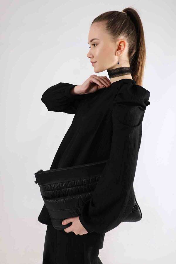 Balloon Sleeve Pants Suit Black - 2