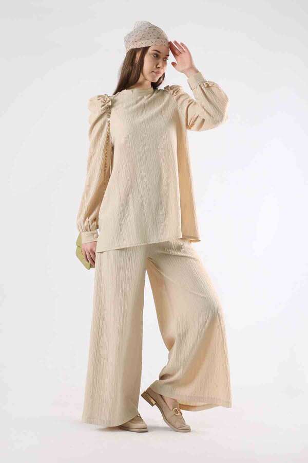 Balloon Sleeve Pants Suit Stone - 5