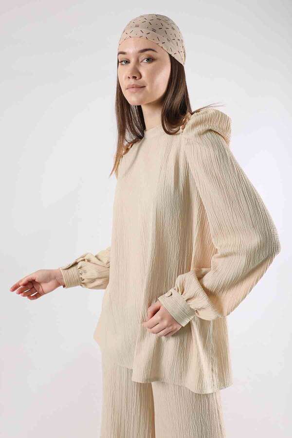 Balloon Sleeve Pants Suit Stone - 4