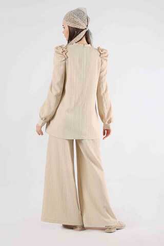 Balloon Sleeve Pants Suit Stone - 6
