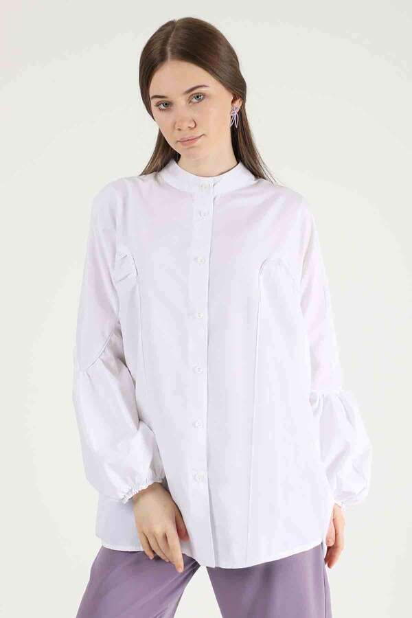 Balloon Sleeve Shirt Ecru - 1
