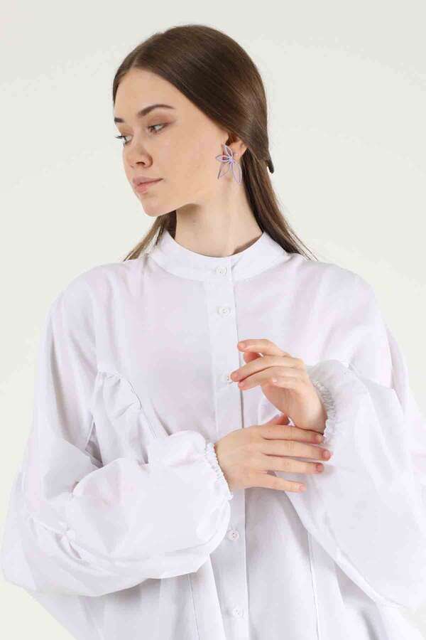 Balloon Sleeve Shirt Ecru - 3