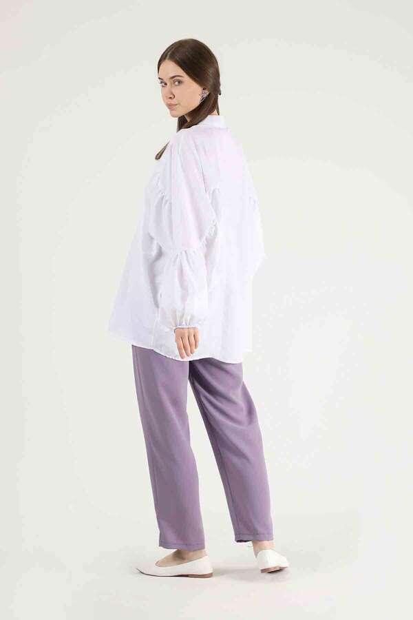 Balloon Sleeve Shirt Ecru - 4
