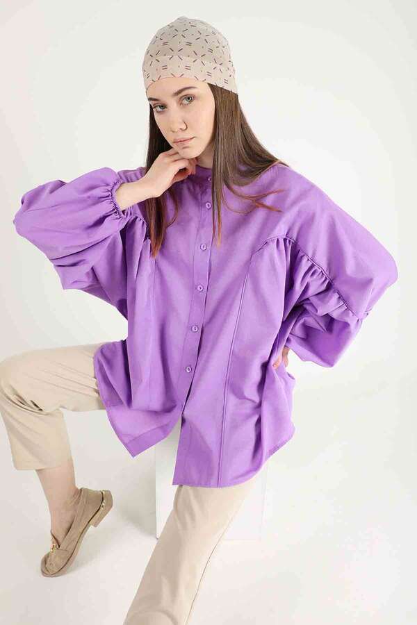 Balloon Sleeve Shirt Lilac - 2