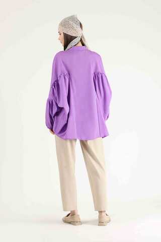 Balloon Sleeve Shirt Lilac - 4