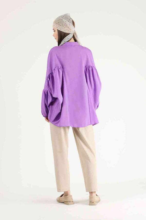 Balloon Sleeve Shirt Lilac - 4