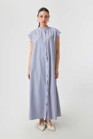 Balon Kol Çizgili Jile Takım İndigo - 4