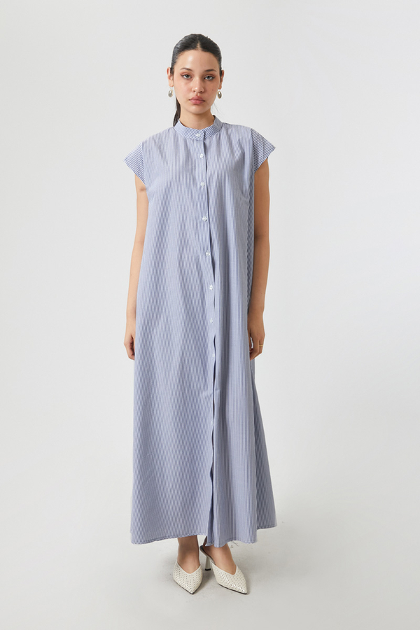 Balon Kol Çizgili Jile Takım İndigo - 4