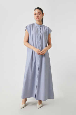 Balon Kol Çizgili Jile Takım İndigo - 8