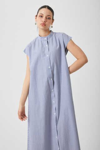 Balon Kol Çizgili Jile Takım İndigo - 9