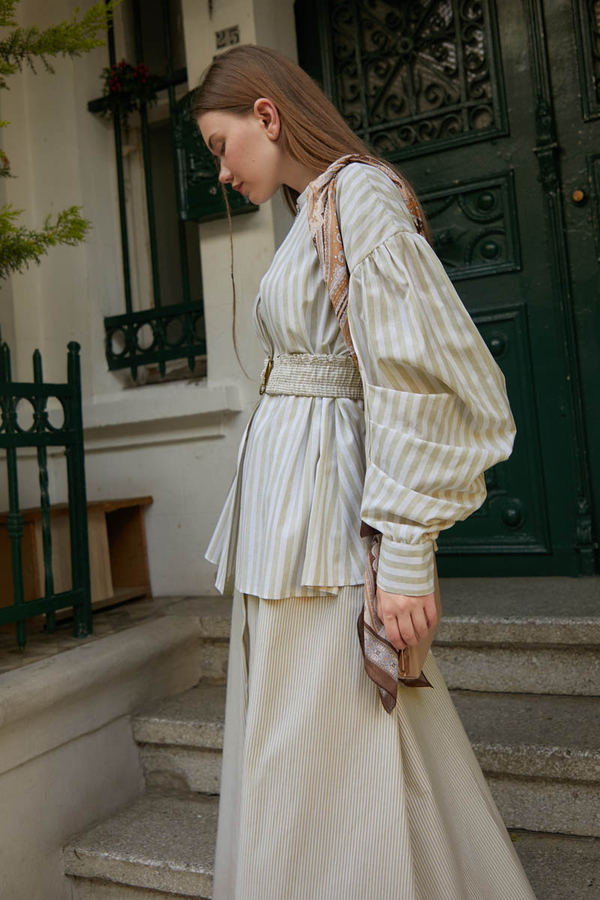 Balon Kol Çizgili Jile Takım Taş - 7