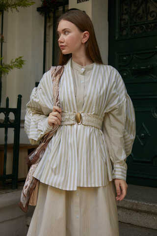 Balon Kol Çizgili Jile Takım Taş - 1