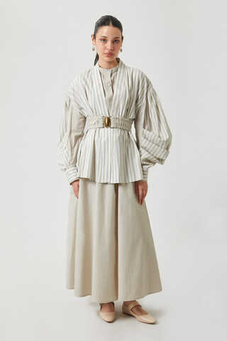 Balon Kol Çizgili Jile Takım Taş - 11