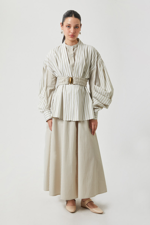 Balon Kol Çizgili Jile Takım Taş - 11