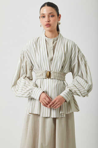 Balon Kol Çizgili Jile Takım Taş - 12