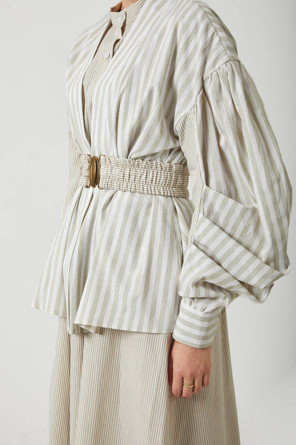 Balon Kol Çizgili Jile Takım Taş - 13