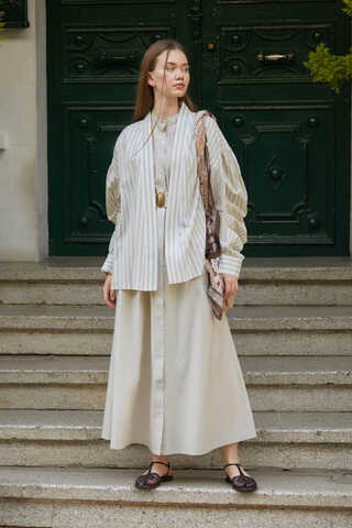 Balon Kol Çizgili Jile Takım Taş - 6