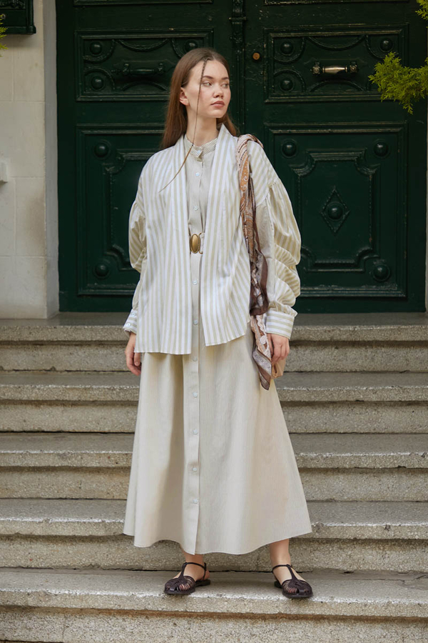 Balon Kol Çizgili Jile Takım Taş - 6