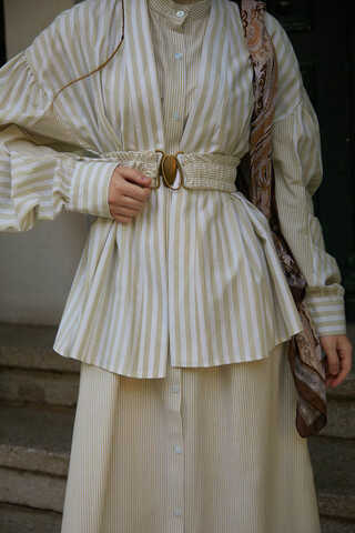 Balon Kol Çizgili Jile Takım Taş - 3