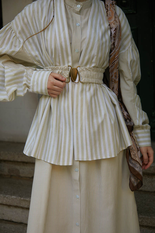 Balon Kol Çizgili Jile Takım Taş - 3