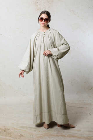 Balon Kol Elbise Taş - 1