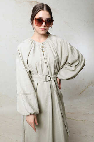 Balon Kol Elbise Taş - 3