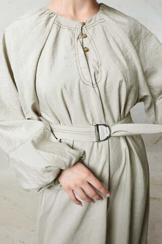 Balon Kol Elbise Taş - 4