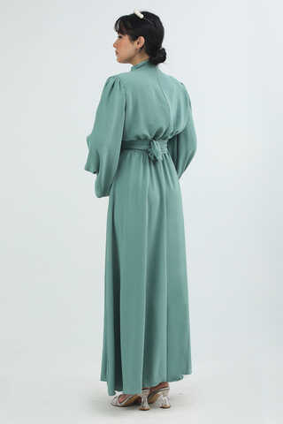 Balon Kol Gipeli Elbise Mint - 4