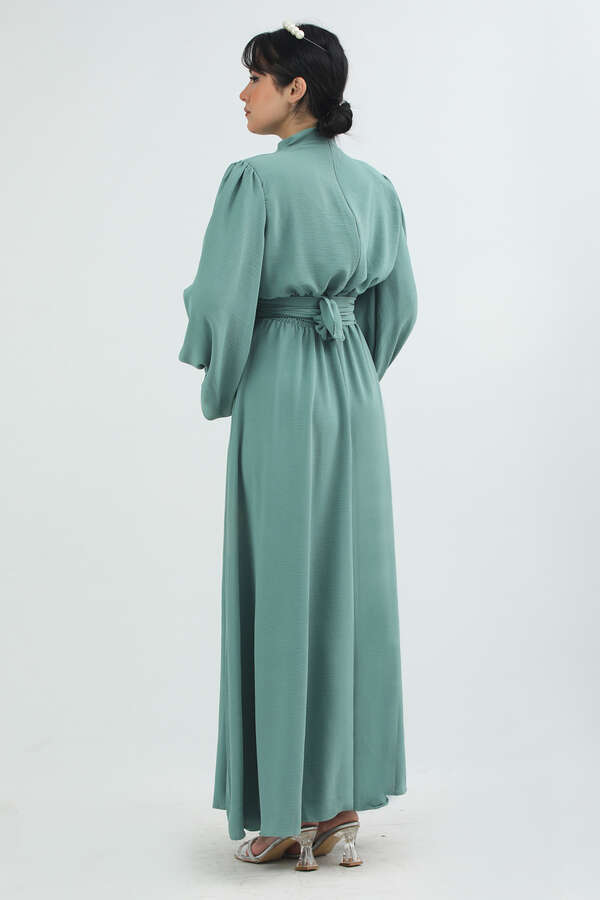 Balon Kol Gipeli Elbise Mint - 4