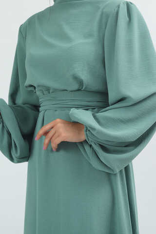 Balon Kol Gipeli Elbise Mint - 3