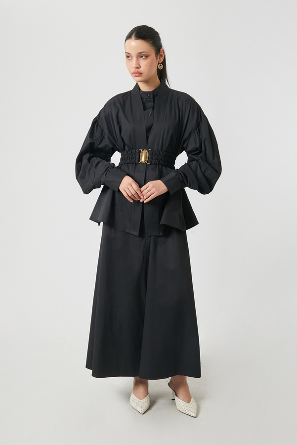 Balon Kol Jile Takım Siyah 