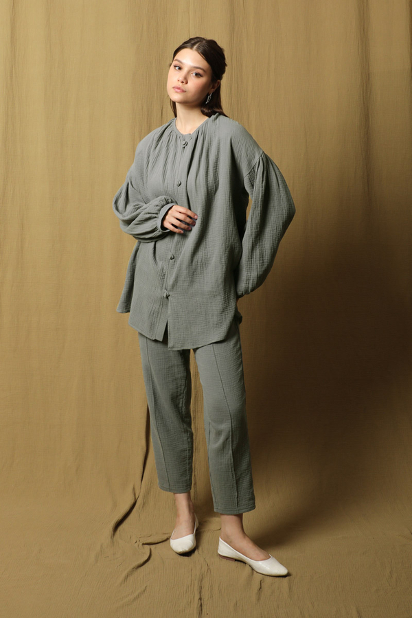 Balon Kol Müslin Takım Antrasit - 1