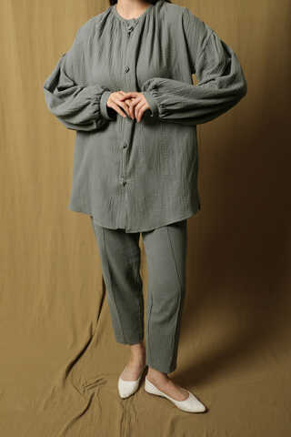 Balon Kol Müslin Takım Antrasit - 3