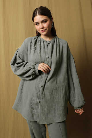 Balon Kol Müslin Takım Antrasit - 4