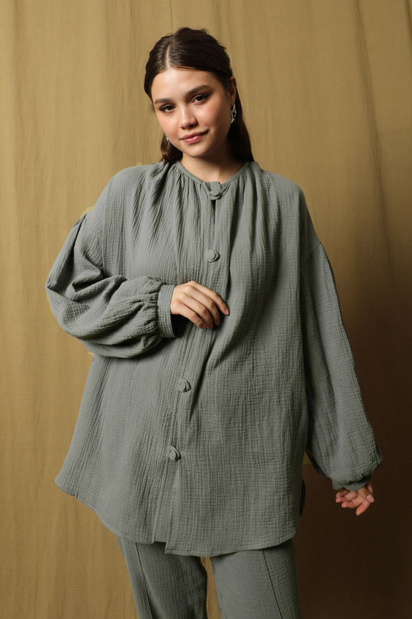 Balon Kol Müslin Takım Antrasit - 4