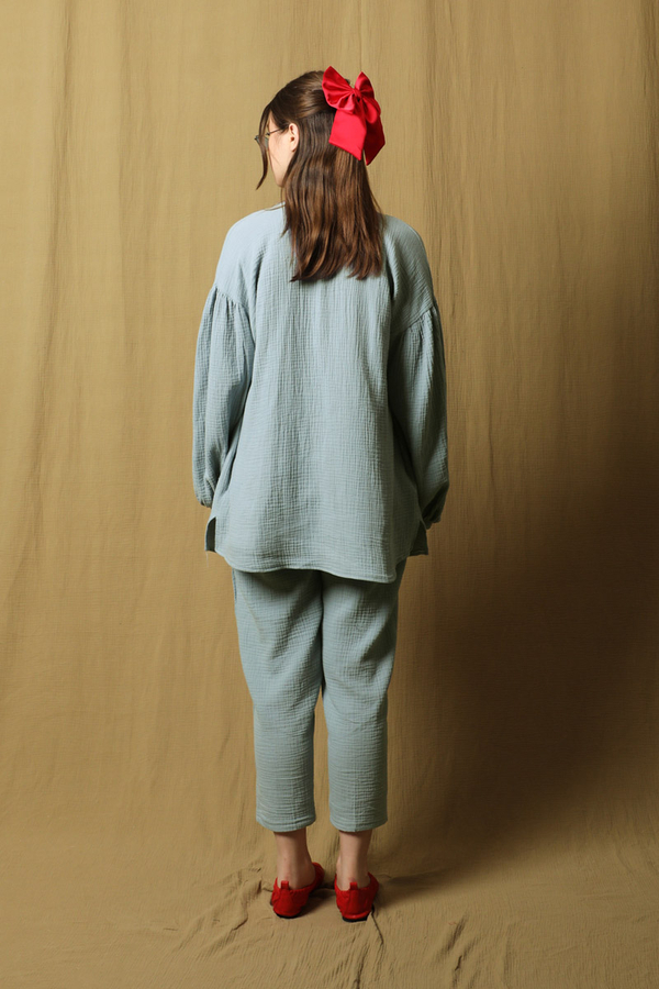 Balon Kol Müslin Takım Bebe Mavisi - 9