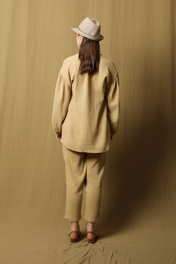 Balon Kol Müslin Takım Bej - 7