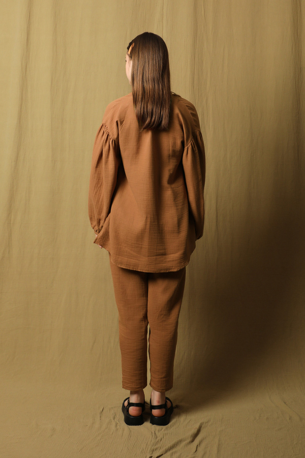 Balon Kol Müslin Takım Kiremit - 7