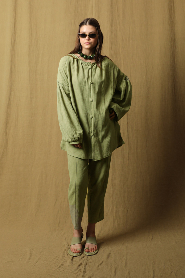 Balon Kol Müslin Takım Mint 