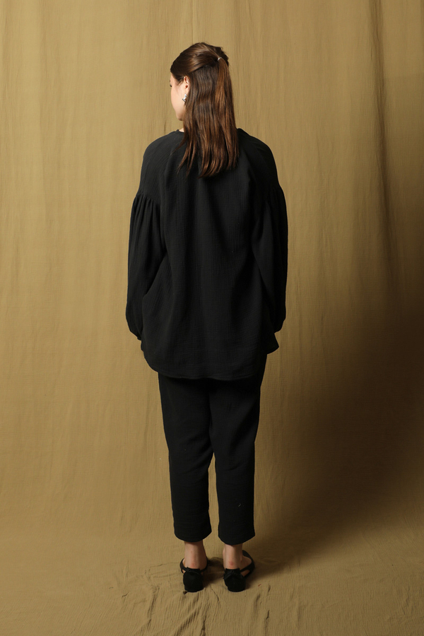 Balon Kol Müslin Takım Siyah - 7