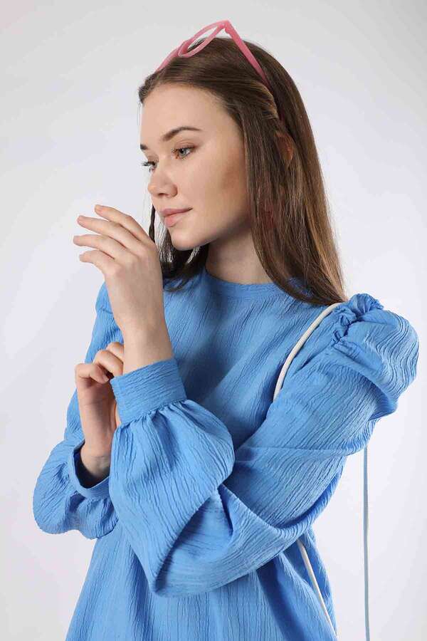 Balon Kol Pantolonlu Takım Mavi - 4