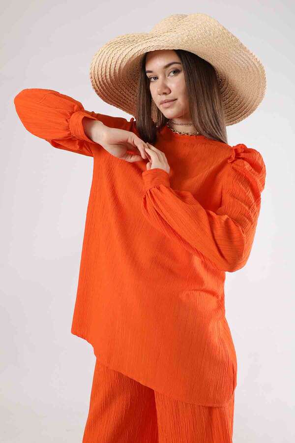 Balon Kol Pantolonlu Takım Turuncu - 2