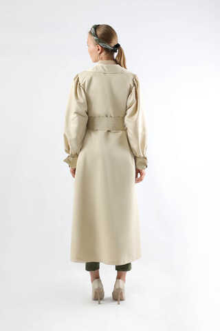 Balon Kol Trençkot Ekru - 6