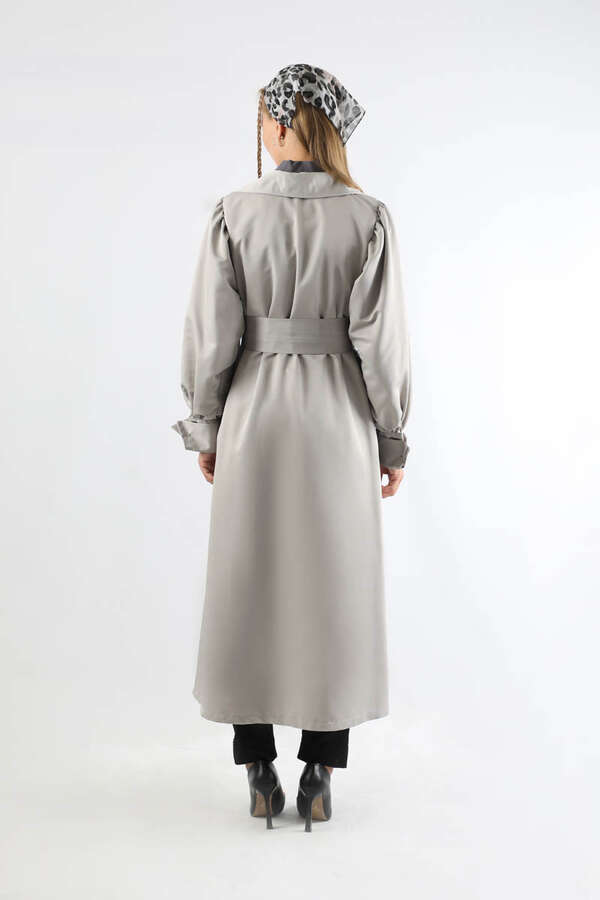 Balon Kol Trençkot Gri - 6