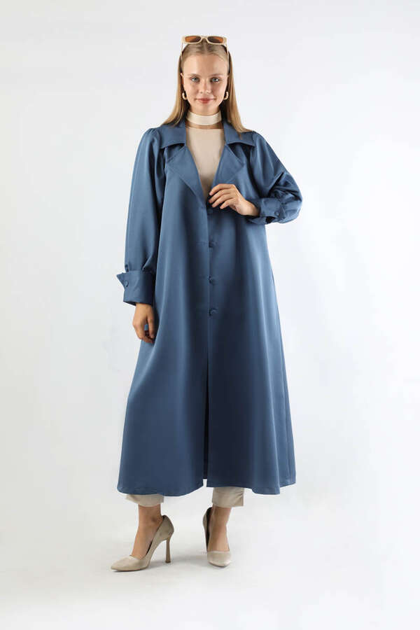 Balon Kol Trençkot İndigo - 3