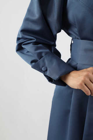 Balon Kol Trençkot İndigo - 4